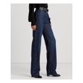 thumbnail image 3 of LAUREN RALPH LAUREN Womens Navy Zippered Pocketed Straight leg Jeans 4, 3 of 4