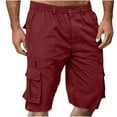 thumbnail image 2 of JIUKE Mens Shorts Knee Length Cargo Shorts High Waisted Fitted Solid Color Outdoor Hiking Shorts with Pockets, 2 of 7