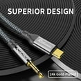 thumbnail image 2 of USB C to 3.5mm Audio Aux Jack Cable Compatible 10ft, USB Type C to 3.5mm Headphone Stereo Cord Car, 2 of 5