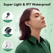 Wireless Earbuds Bluetooth Headphone 60H Deep Bass Loud Sound with 4 Mic Clear Call Ear Buds Noise Cancelling IP7 in-Ear Headphones with Wireless Charging Case Compatible for iPhone Android, Black