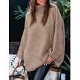 thumbnail image 4 of Suéter PRETTYGARDEN 2025 Otoño Cuello Alto Oversize Caqui Talle L, 4 of 8