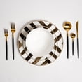 thumbnail image 3 of Ozarke Davi Black Crossroad Plates Set, Fine Bone China (Set of 12), 3 of 9