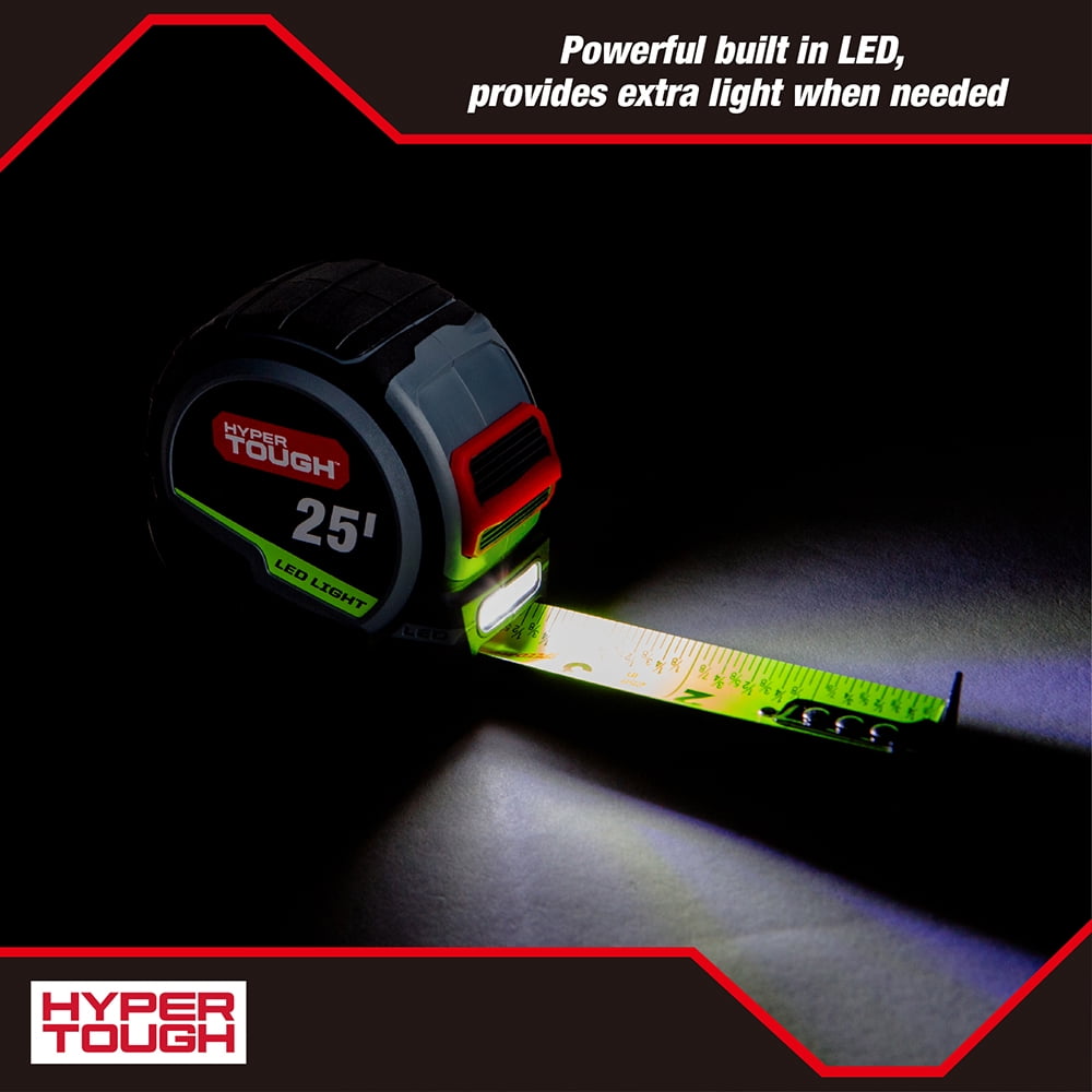 Hyper Tough 25ft. LED Tape Measure