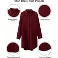 thumbnail image 7 of jinghuiyue Women's Button Down Shirt Dresses Long Sleeve Oversize Blouse Casual Long Shirts with Side Pockets S, 7 of 7
