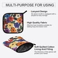 thumbnail image 3 of Yayeee Oven Mitts and Pot Holder Set of 2 Heat Resistant Kitchen Gloves Baking Hot Pad, Large Colorful Flowers Pattern, 3 of 5
