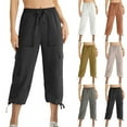 thumbnail image 5 of Women's Cargo Capris Pants Lightweight Quick Dry Travel Hiking Capri Summer Baggy Capris with Multi Pockets, 5 of 5