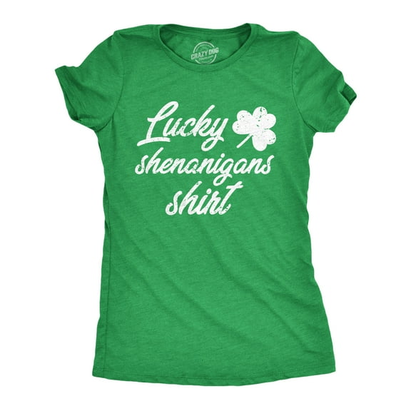 Womens Lucky Shenanigans Shirt Funny Saint Patricks Day Parade Tee Womens Graphic Tees