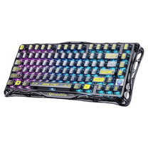 GravaStar Mercury K1 Lite 75% Gaming Keyboard, 2.4GHz/BT/Wired Tri-Mode Wireless Mechanical Keyboard with Responsive Keystrokes & Modern Gradient Design for Gaming Enthusiasts -Transparent Black