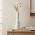thumbnail image 5 of Modern Safari Stripes White and Mango Tree Wood Bottle-Shaped Vase, 5 of 7