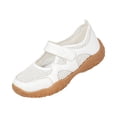 thumbnail image 3 of Domuza Women's Breathable Mesh Mary Jane Walking Shoes Adjustable Hook And Loop Strap Non Slip Rubber Sole Lightweight Casual Daily Outdoor Footwear White 5.5（EU-36）, 3 of 6