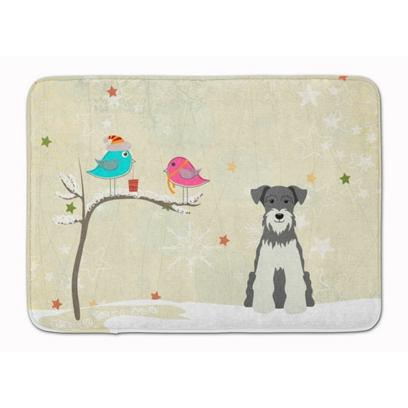Christmas Presents between Friends Schnauzer - Salt and Pepper Machine Washable Memory Foam Mat