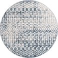 thumbnail image 1 of Unique Loom Bohemian Trellis Tribal Area Rug 7' x 7' Round Blue/Ivory, 1 of 2
