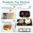 thumbnail image 4 of OLAKIDS Corner Kids Kitchen Playset, Toddler Wooden Pretend Cooking Set with Lights Sounds Coffee Machine Washing Machine, Stove Removable Sink Storage Cabinet, Simulation Play Kitchen Toy, 4 of 9