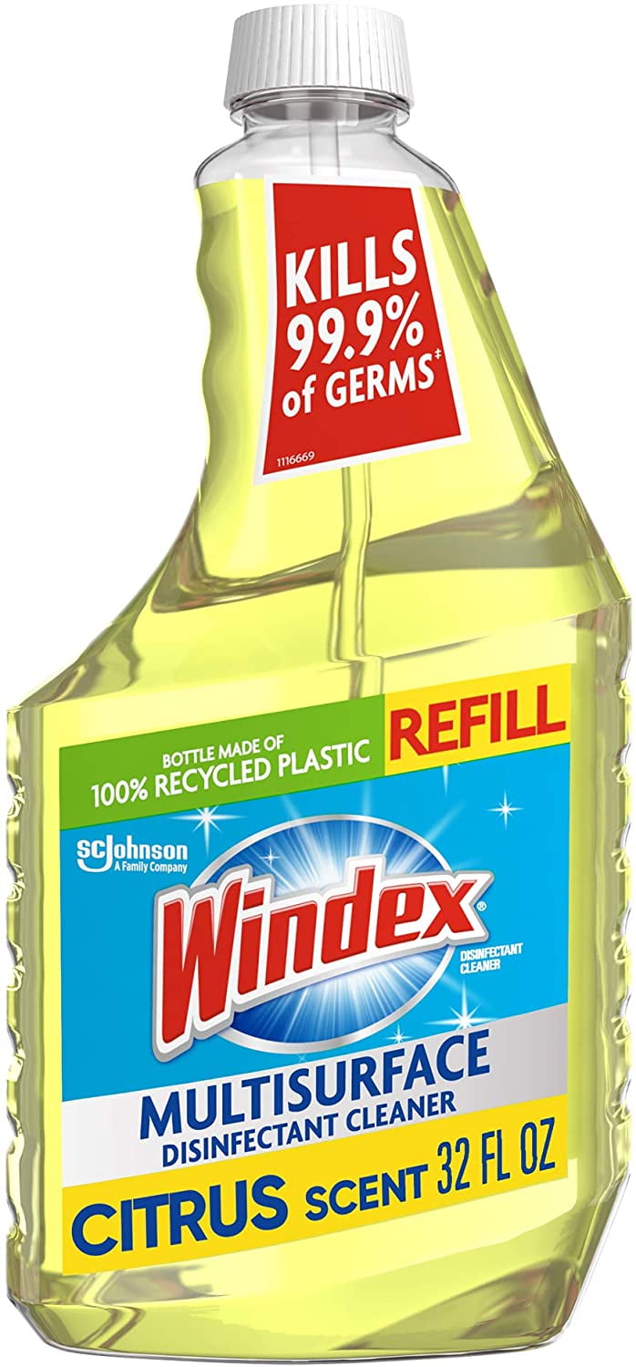 Windex MultiSurface Cleaner and Disinfectant Refill Bottle, Citrus