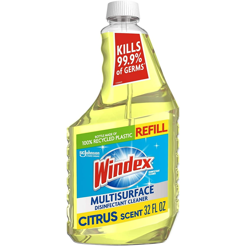 Windex MultiSurface Cleaner and Disinfectant Refill Bottle, Citrus