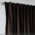 thumbnail image 5 of 3S Brother's Extra Long Solid Luxury Matte Velvet Soft Curtain Brown Single Panel Hanging Back Tap & Rod Pocket Home Décor 5-25 Feet Custom Made Curtains -Made in Turkey Each(52"x204"), 5 of 7