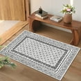 thumbnail image 3 of MeyJey 3'x5' Boho Floral Small Area Rug, Machine Washable Vintage Throw Rug, Non-Slip Stain Resistant Oriental Traditional Carpet for Living Room Bedroom Dining Room Office, White/Black, 3 of 15