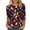 #0080-Multicolor, variant on Uootdi Halloween Womens Tops Crew Neck Witch Bat Print 3/4 Sleeve Tops for Women Plus Size Loose Fit Autumn Outdoor Trip Lightweight Womens Blouses Gift