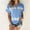 Blue, variant on Lilgiuy Women's Plus Size Shirts Summer Short Sleeve Tops Business Casual Loose Work Blouses