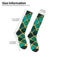 thumbnail image 2 of Daiia Sports Socks Green Mosaic Glass Printed Novelty Crew Socks for Men Women Knee High Socks Cotton Socks Soft & Breathable Support Unisex Socks, 2 of 9