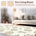 thumbnail image 2 of ODIKA 6' Machine Washable Non-Slip Area Rug, Floral Meadow Decorative Accent With Blooming Botanical Design High Traffic Rug, Ivory, 299529, 2 of 7