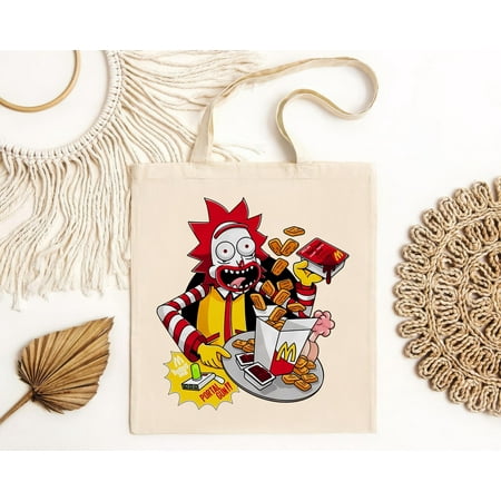 vintage Rick & Morty + McDonalds - Rick McDonald Tote Bag-TH20054