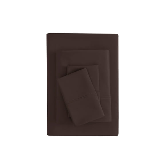 Mainstays Super Soft Brushed Microfiber Bed Sheet Set, Caffeine Brown, Full, 4 Piece