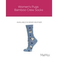 thumbnail image 2 of MeMoi Women's Pugs Bamboo Crew Socks - Womens - Female, 9-11, Denim Heather, 2 of 7
