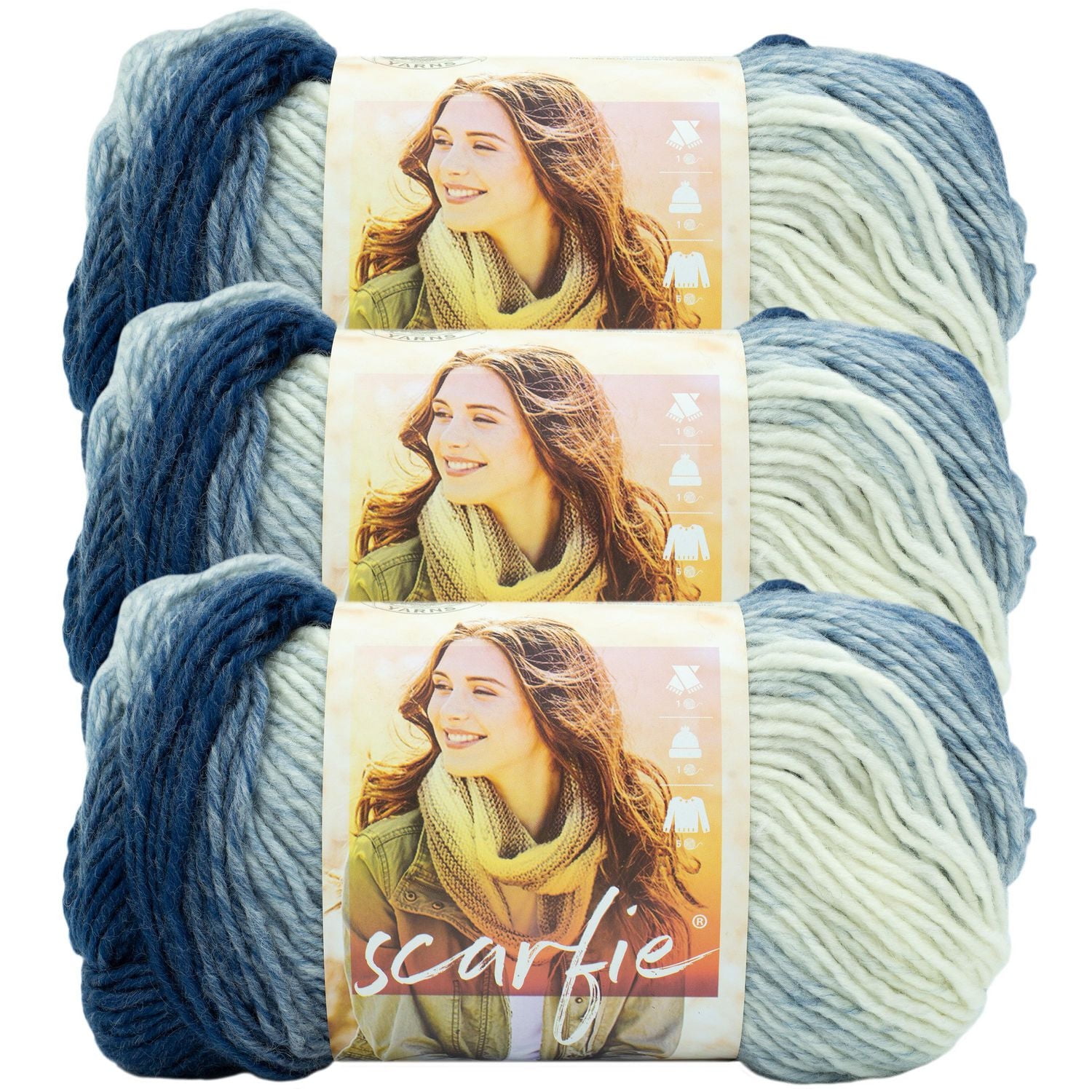 Lion marque fil Scarfie #5 Chunky laine mélange fil 285m / 150g