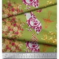 thumbnail image 3 of Soimoi Green Velvet Fabric Reindeer,Oranaments & Tree Christmas Print Fabric by Yard 58 Inch Wide, 3 of 3