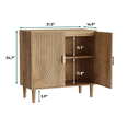 thumbnail image 6 of Smuxee Modern Wooden Bathroom Storage Cabinet with Carved Doors & Shelves, Freestanding Bathroom Storage Organizer,Oak, 6 of 6