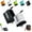 Black+White, variant on Charger with Retractable Cables - 2-in-1 20W Fast Charging Adapter with 31-inch Built-in Cables,Smart Foldable Wall Plug for Simultaneous Phone & Tablet Charging