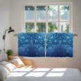 thumbnail image 3 of Blue Florals Tier Curtains 36 Inch Length, Modern Abstract Middle Century Motifs Cafe Short Curtains for Bathroom Over Sink, Small Kitchen Curtain Light Filtering Tiered Drapes 2 Panels 27.5"Wx36"L, 3 of 8