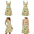 thumbnail image 4 of Jiueut Golden Retriever Hibiscus Plumeria Palm Leaves Pattern Matching Couple Outfits Men's Aloha Shirt Women's Sleeveless Dress, Casual Husband and Wife Clothes for Vacation Travel Luau, Size 5XL, 4 of 5