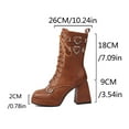thumbnail image 4 of Mostsola Gothic Boots for Women Block Heel Lace up Combat Boots Square Toe Platofrm Heels, 4 of 9