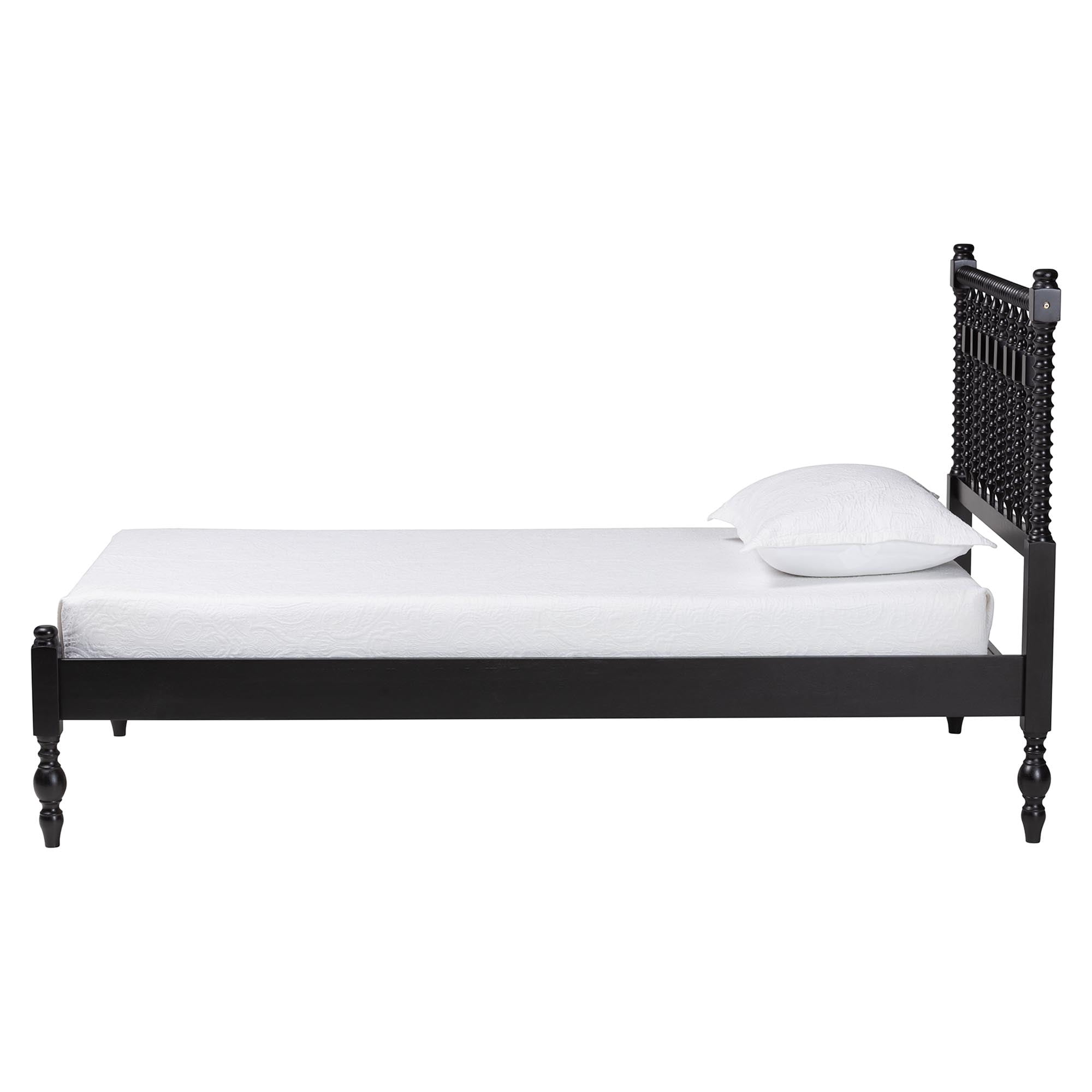 Baxton Studio Callison Farmhouse Platform Bed, Twin, Black