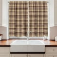 thumbnail image 2 of Ambesonne Plaid Kitchen Curtains, Old Fashioned Tartan, 55"x45", Tan Brown, 2 of 3