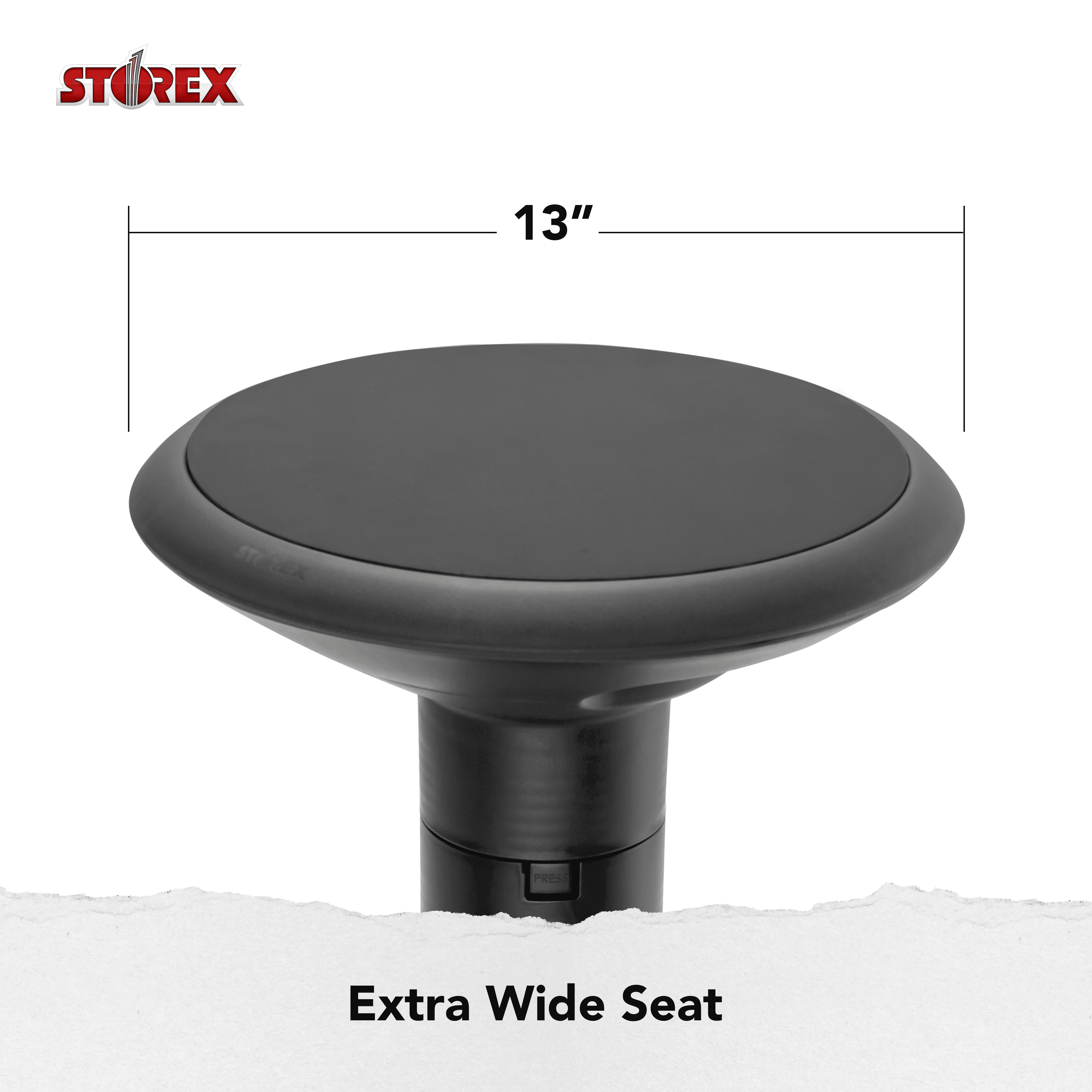 Storex Backless Plastic Wiggle Stool, Adjustable 12-18 inch