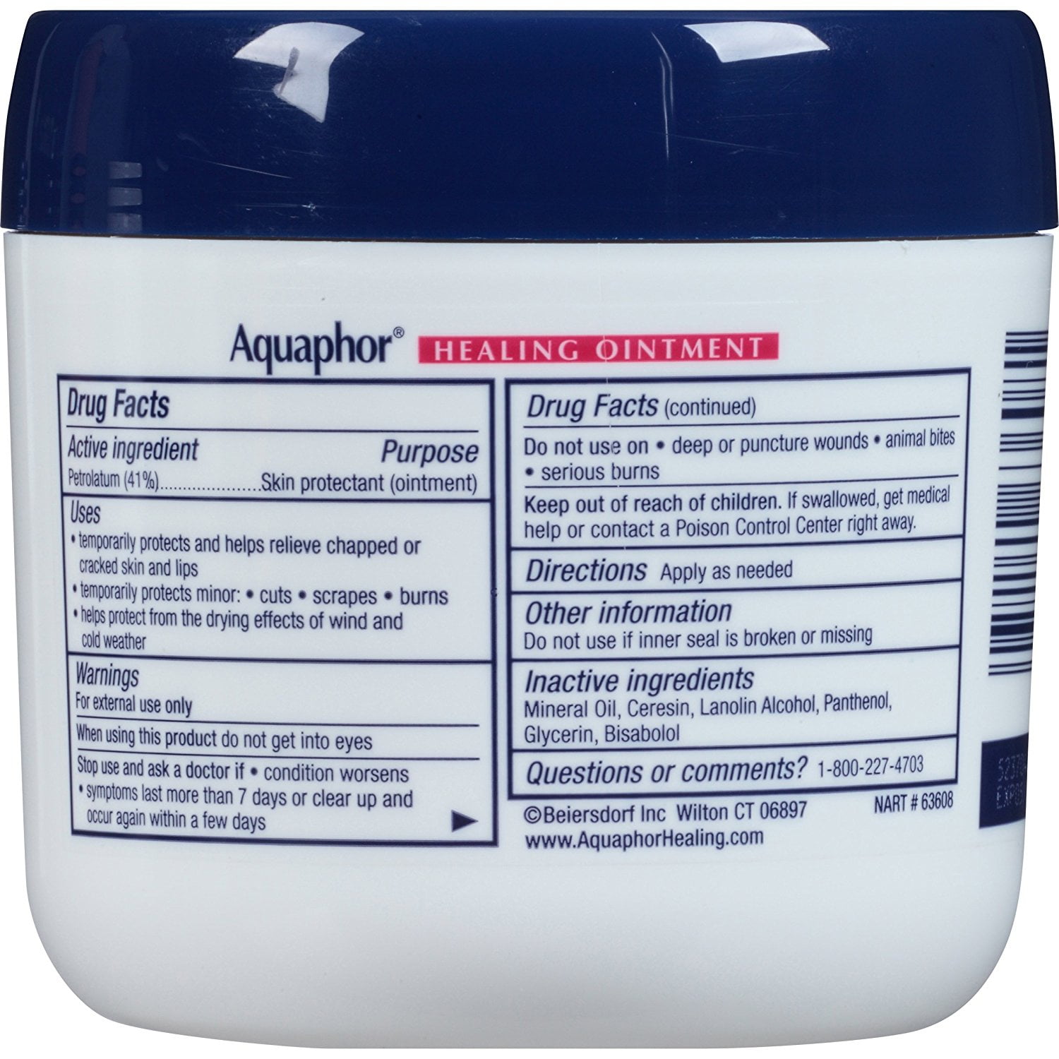Aquaphor Healing Ointment, Dry, Cracked and Irritated Skin Protectant, 14 Oz (Pack of 2)