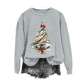 thumbnail image 6 of LangJing Christmas Sweatshirts for Women Xmas Tree Graphic Long Sleeve Holiday Tees Crewneck Pullover Tunic Tops, 6 of 6