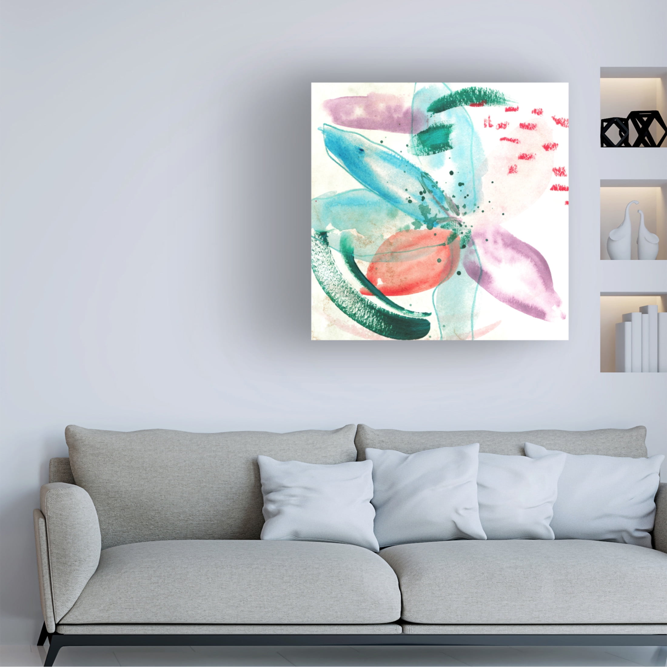 Canvas Wall Art - Melissa Wang 'Frosted Garden II' Wall Art for Living Room, Bedroom, or Office Décor by Trademark Fine Art - 35 x 35 Inches