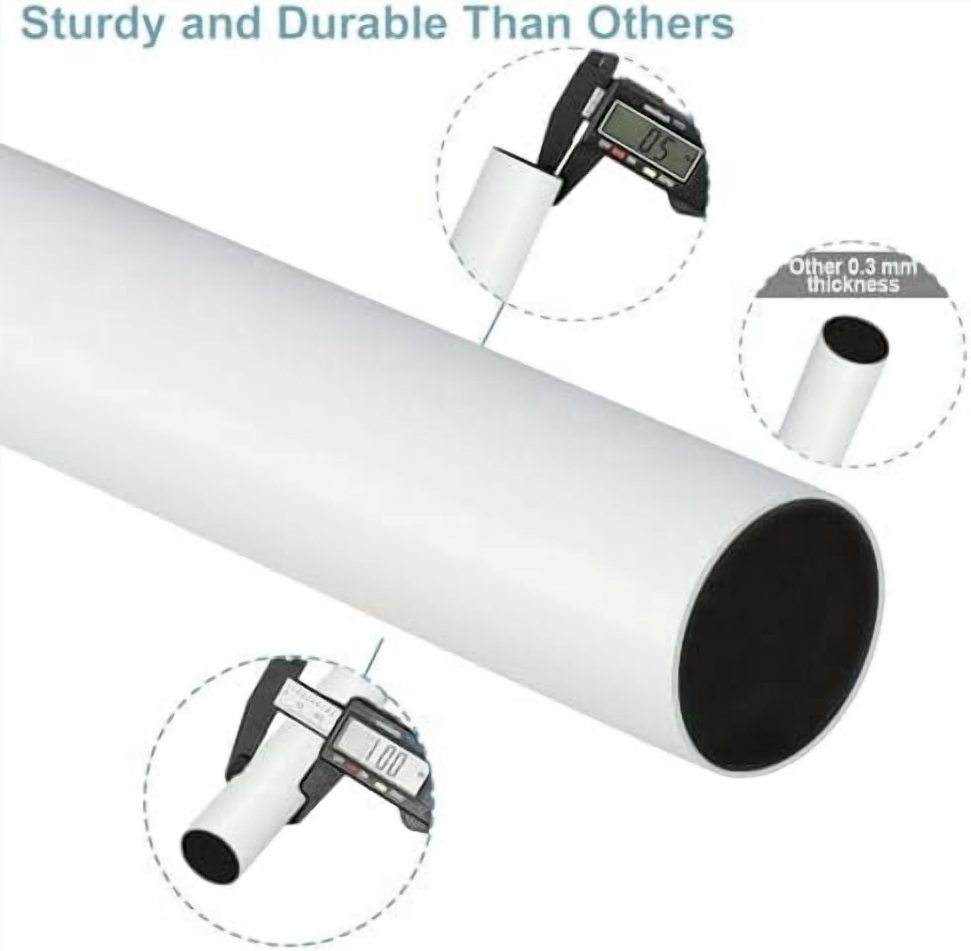 Curtain Rods for Windows 16 to 200 Inches Adjustable Length 1 Inch Diameter Window Curtain Rod with Aluminium End Cap, White