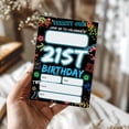 thumbnail image 5 of 21st Birthday Party Invitations for Boys Girls, Blue Glitter Graffiti Party Invitations, 20 Double-Sided Fill-in Invite Cards with Envelopes, 21st Birthday Decorations Supplies, 4x6 Inch-B17, 5 of 6