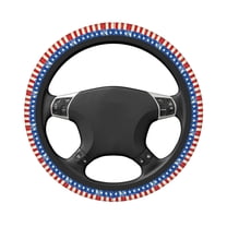 Uemuo America Flags2 Printed Car Elastic Steering Wheel Cover - Universal Car Accessory for Diverse Cars Anti-Slip, and Comfortable- 15"
