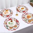thumbnail image 3 of 4PCS Christmas Circular Waves Placemats Non Slip Heat Resistant Table Mats Winter Dining Party Christmas Decor Round Tablecloth, 3 of 10