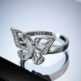 thumbnail image 2 of Women Fashion AAA Cz Butterfly Band 925 Silver Engagement Wedding Ring Size 6-10, 2 of 5