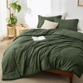 thumbnail image 1 of Juego completo de edredón Bedsure, color verde oscuro, 208 x 218 cm, 3 piezas, 1 of 9