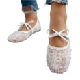 thumbnail image 5 of Flats for Women Breathable Mesh Ballet Flats with Bowknot Round Toe Mary Jane Shoes Comfortable Lightweight Casual Dressy Everyday Wear for Office Work and Leisure,White 40, 5 of 5