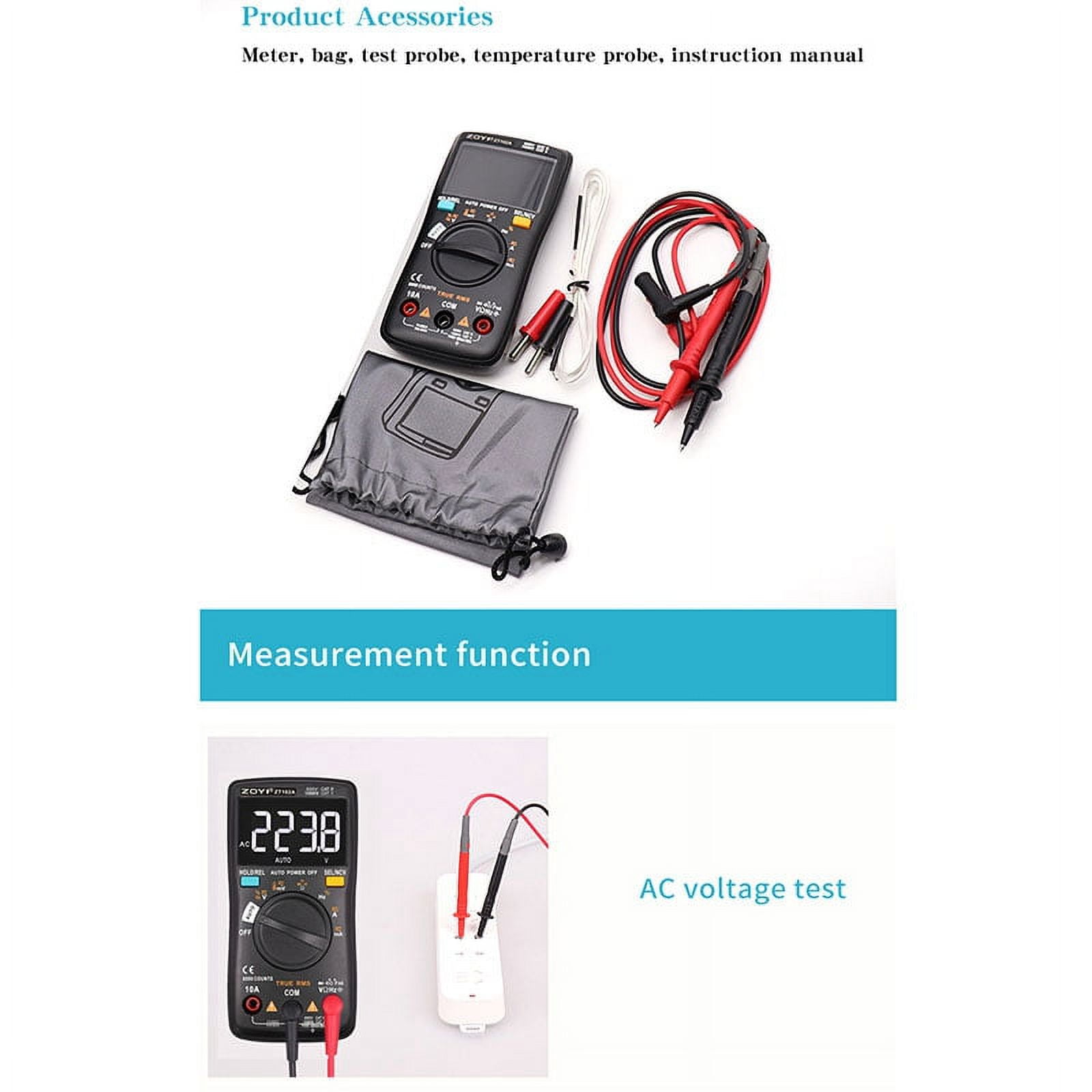 ZT102A Digital Multimeter 6000 Counts Auto 113D Back Light Voltmeter Transistor Tester Frequency Diode Temperature