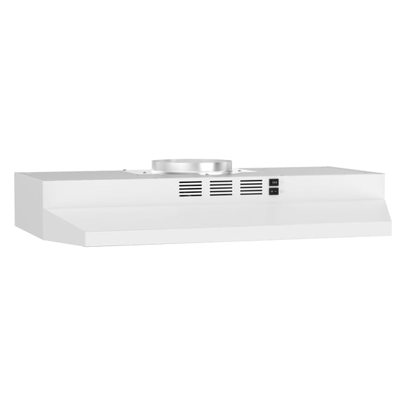 FIREGAS White Range Hood, 30 inch Under Cabinet Range Hood with 2 Speed Exhaust Fan, 300 CFM, Multi-Layer Aluminum Filter
